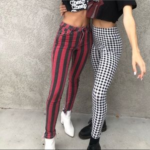 Black & Red Striped Jeans